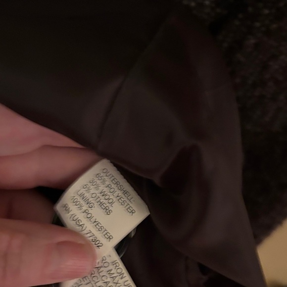 Zara Basic Brown & Gray Wool Blend Double-Breasted Coat Sz S Winter Warm Neutral - Picture 3 of 7